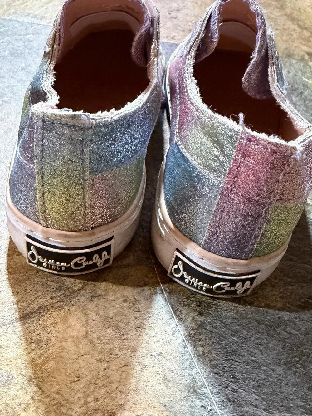 Kids Glitter Slip-On Sneakers - Multicolor